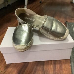 Jimmy Choo Metallic Silver Espadrilles